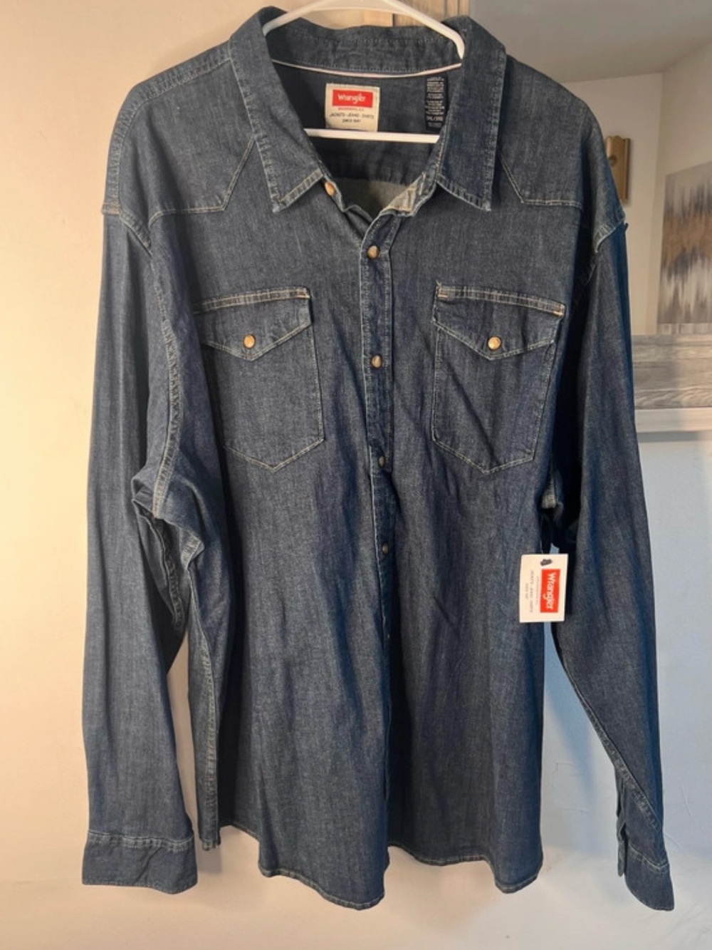 Wrangler Indigo Denim Western Shirt - Dark Blue